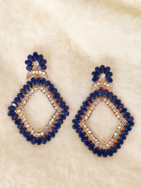 Lightweight Colour Stones Ethnic Party Earrings - Image 5