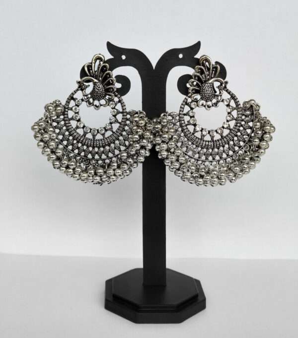 silver oxidised earrings