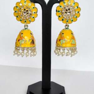Yellow ethnic earrings