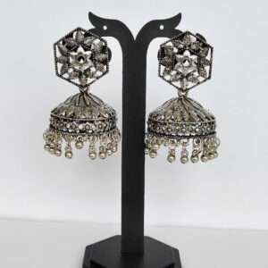 silver oxidised earrings
