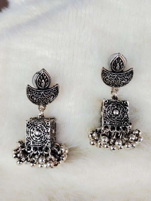 Oxidised Silver Boho Style Earrings