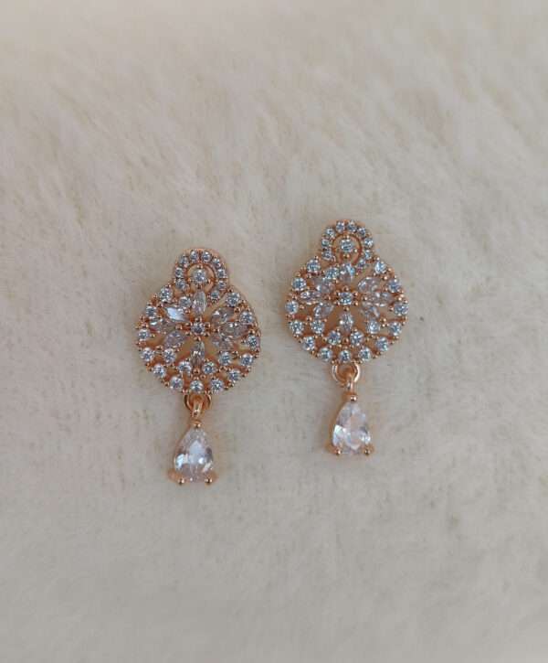 Designer Pearl Drop AD Earrings for Women