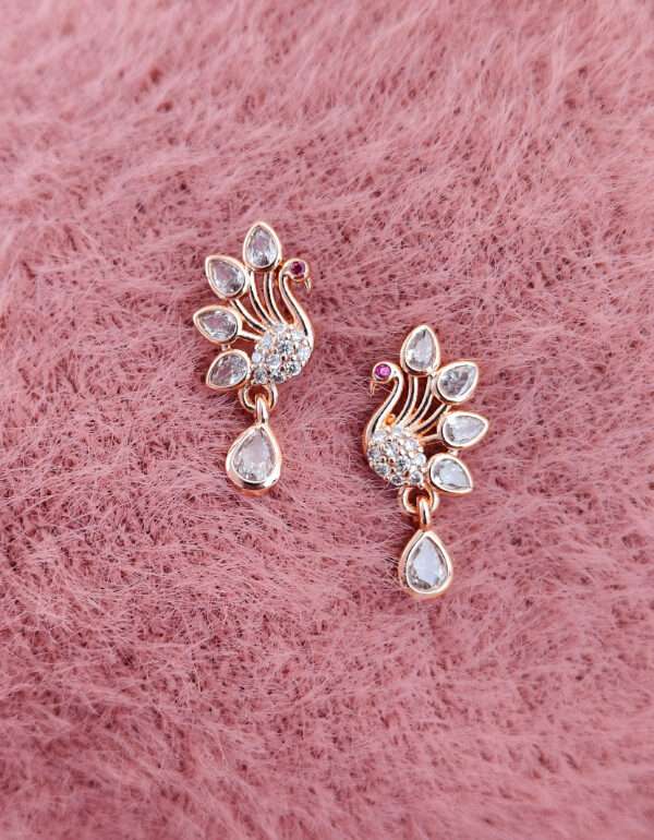 Peacock Design Zirconia Drop AD Earrings for Women