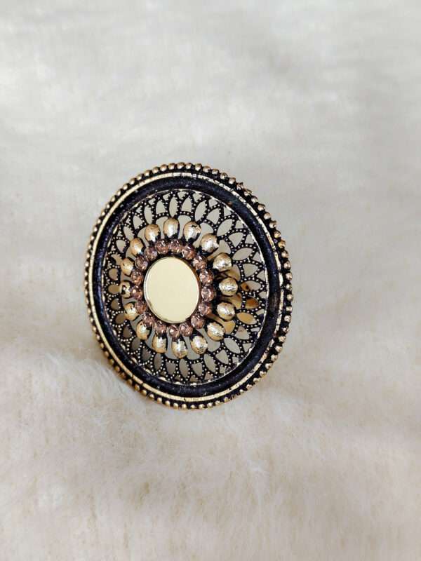 Vintage Style Round Adjustable Cocktail Ring