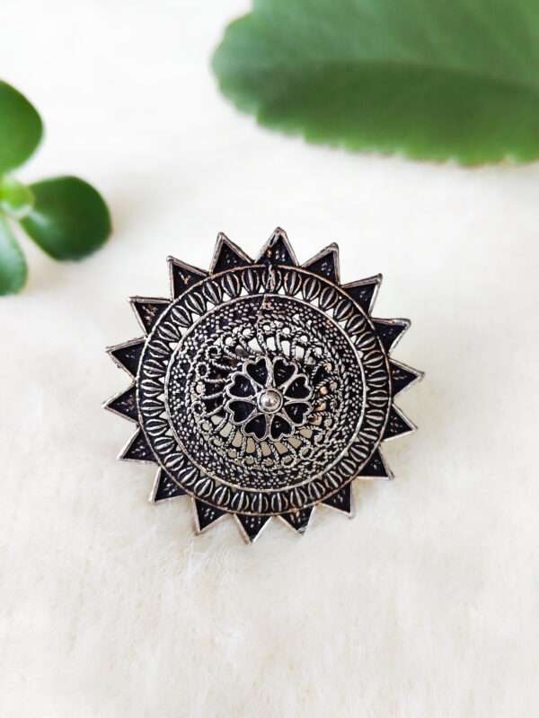 Oxidised Boho Style Adjustable Ethnic  Ring