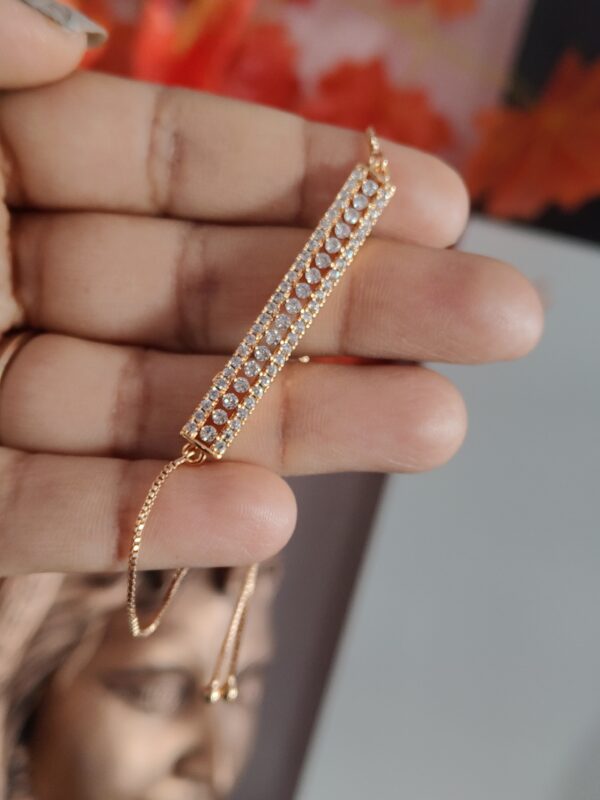 Rose Gold AD Studded Adjustable Bracelet