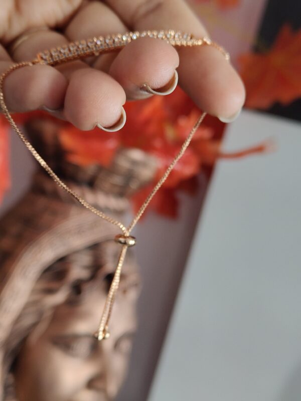 Rose Gold AD Studded Adjustable Bracelet - Image 2